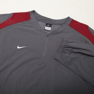 Nike Jacket Mens 2XL Gray Storm-FIT Quarter Zip Windbreaker Pullover 359725-255